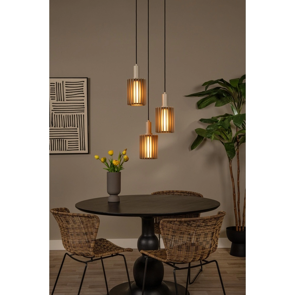 Lampe pendante à 3 lampes Lambres taupe Lucide 5411212452917