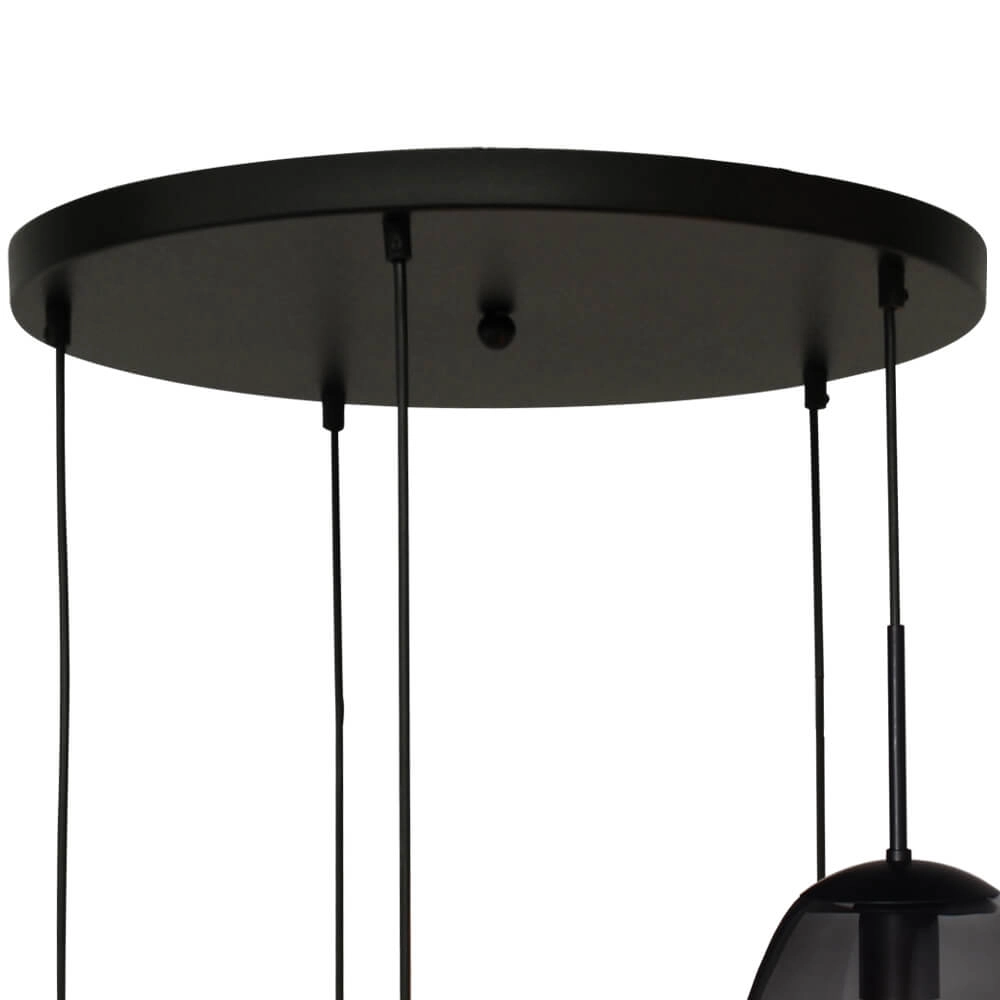 Lampe suspendue Vide Lava 5x verre à fumée Ø 22,5cm Masterlight 8718121286563