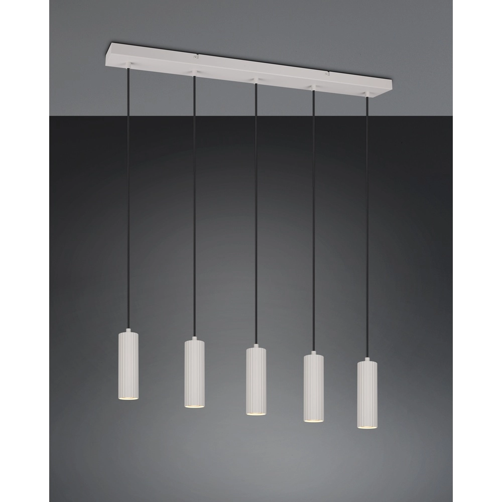 Suspension 5 lumières Soka gris Trio 4017807658552