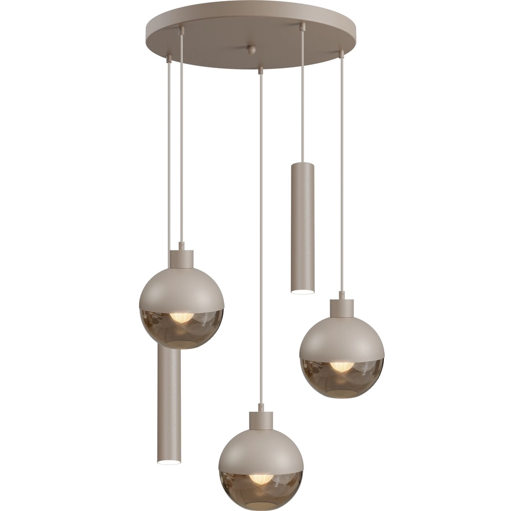 Lampe suspendue à 5 lumières Opera Ø 50 cm beige terra