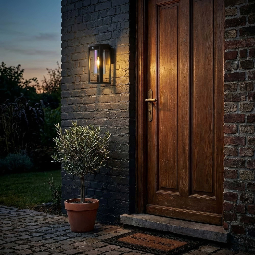 Lampe murale de conception Maldives Noir rond avec capteur Searchlight 5,05342E+12