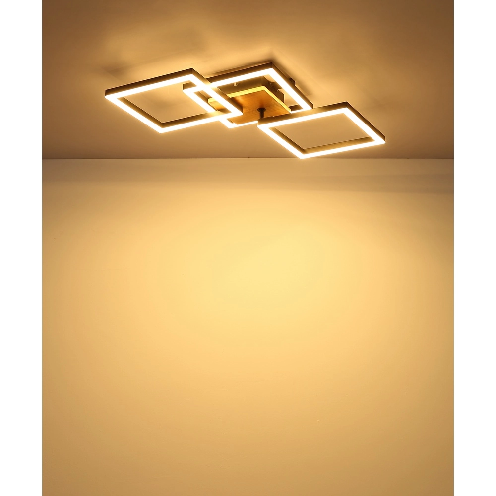 Lampe de plafond Kerry noir avec un aspect bois Globo 9007371443222
