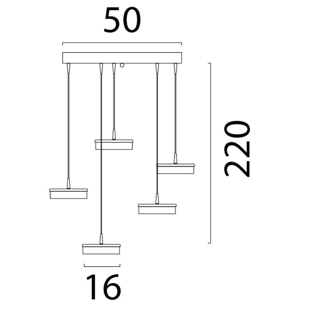 Lampe suspendue à 5 lumières Imperia Ø 50 cm noir avec or Masterlight 8718121352534