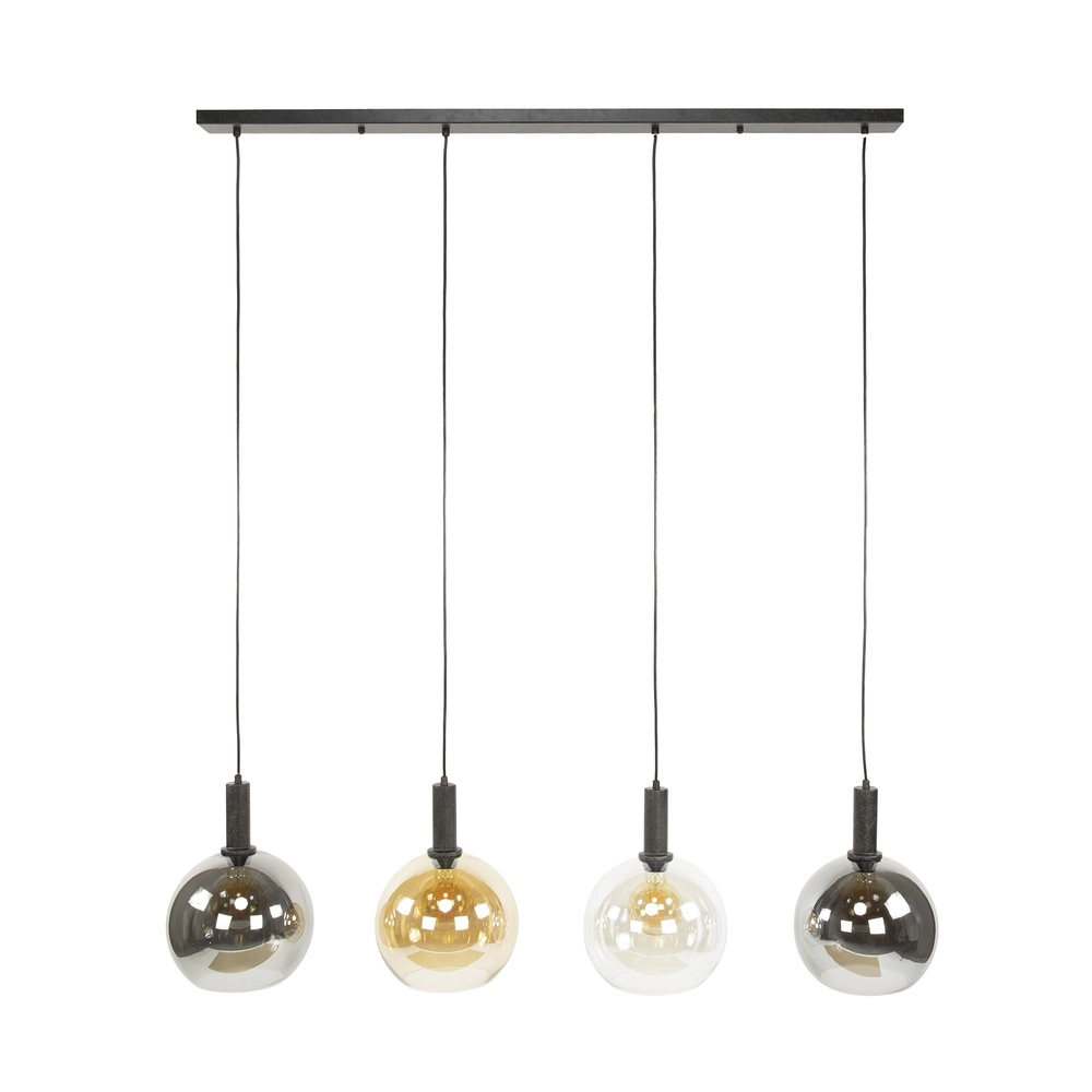 Lampe suspendue en verre Sfera 4x Ø 25cm - verre coloré Lyora 8716803512375