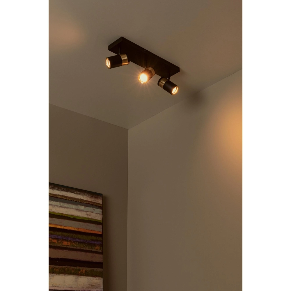 Lampe de plafond Gorik 3 noir clair avec or Lucide 5411212530998