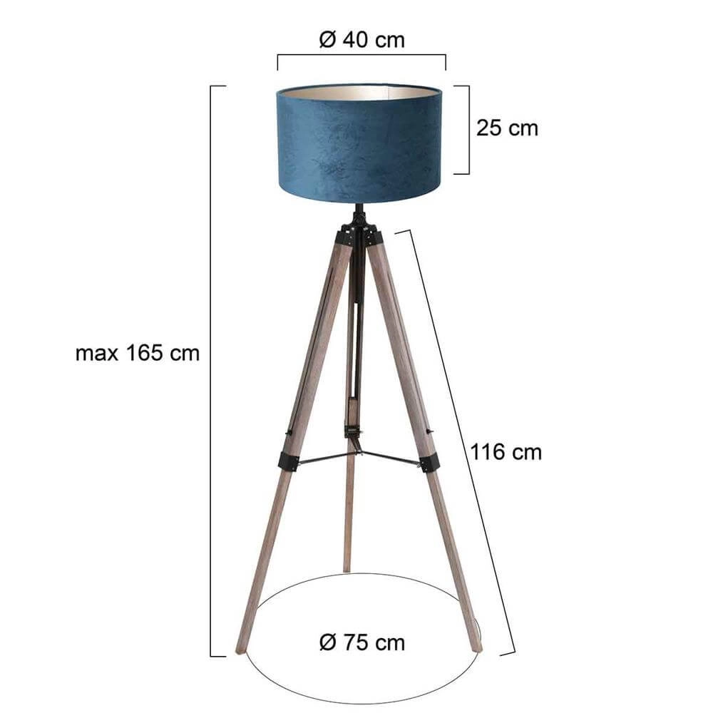 Lampadaire trépied Triek avec capuche bleue Steinhauer 8712746176124