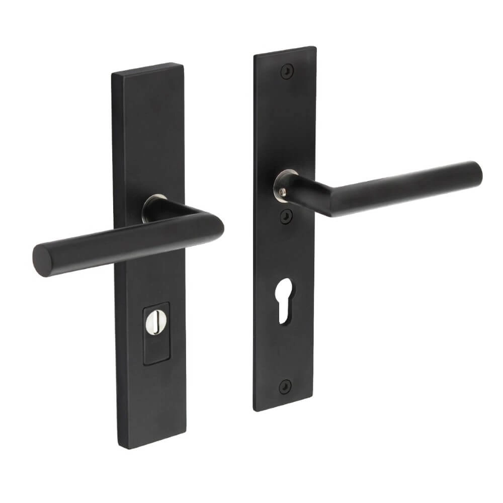Quincaillerie de porte dérobée Aurano protection contre la traction du noyau PC 55mm droit noir