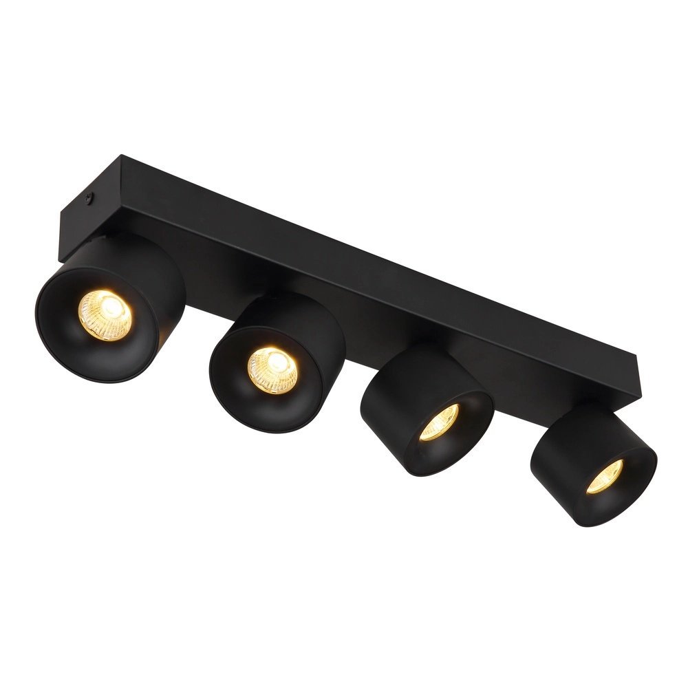 Lampe de plafond élégante Rae Noir à 4 lumières