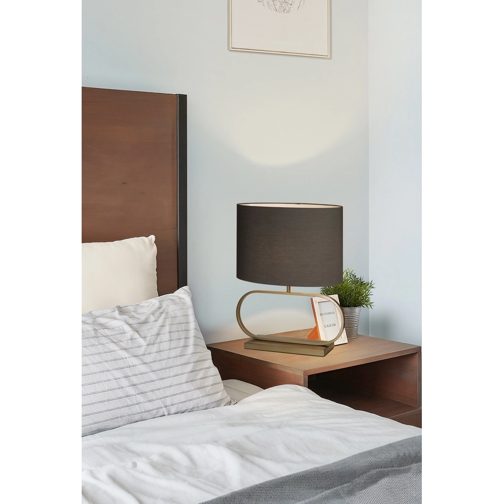 Lampe de table Sleek bronze avec capuchon gris Searchlight 5053423305424