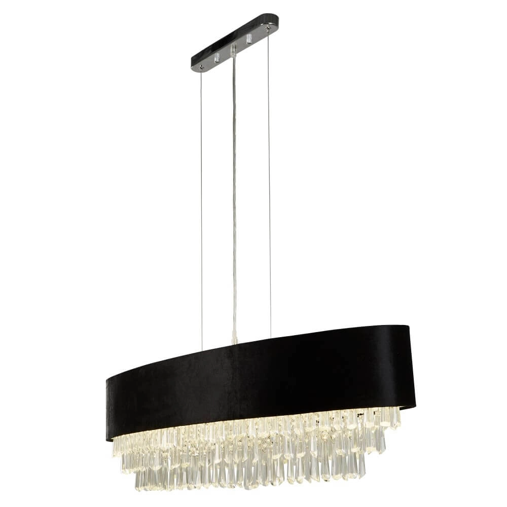 Grand lustre Glamour noir avec chrome Searchlight 5053423244143