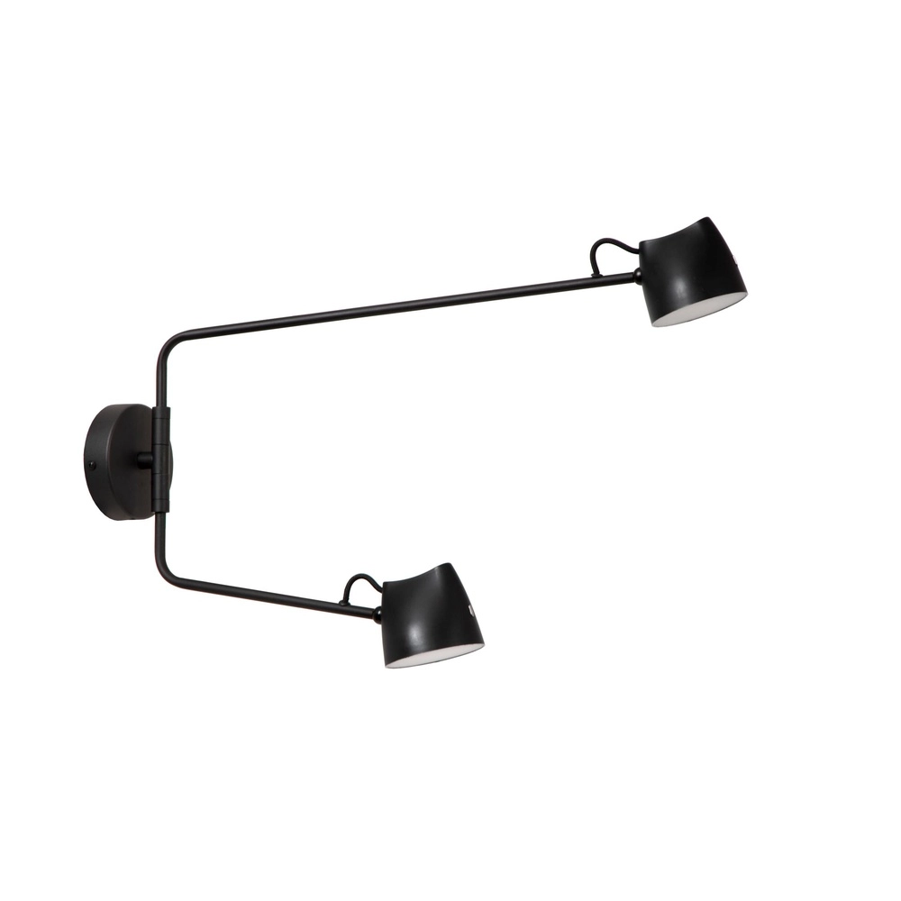 Lampe murale Milne Double noir