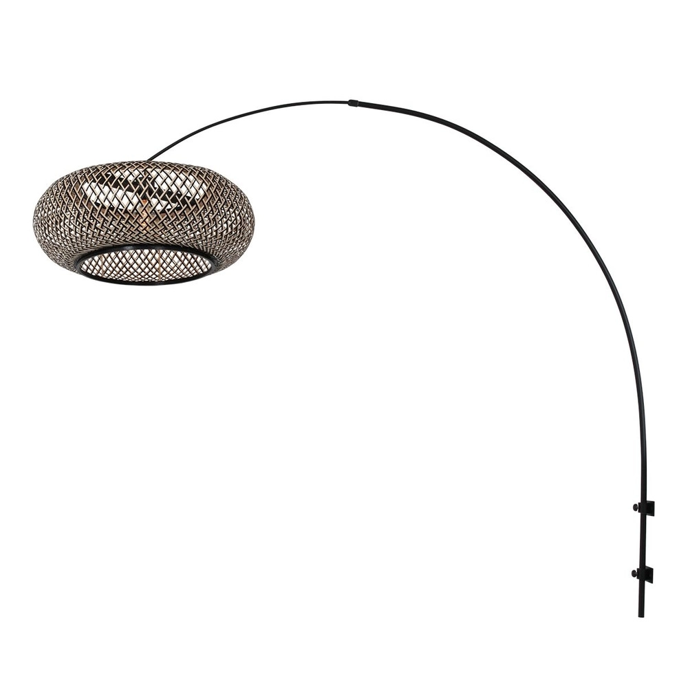 Applique murale arche Sparkled Light Capuche noire et rotin Steinhauer 8712746181999