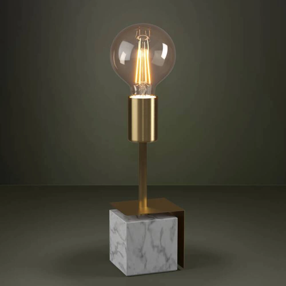 Lampe de table dorée Carmita avec socle en marbre Stars of Light 9008606240487