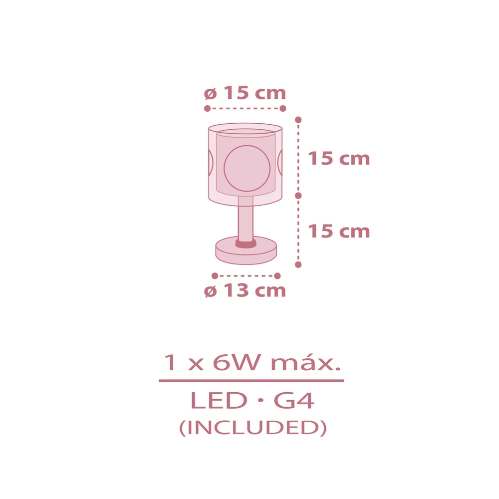 Lampe de table Princess Dance Lueur rose dans le noir Dalber 8420406609119