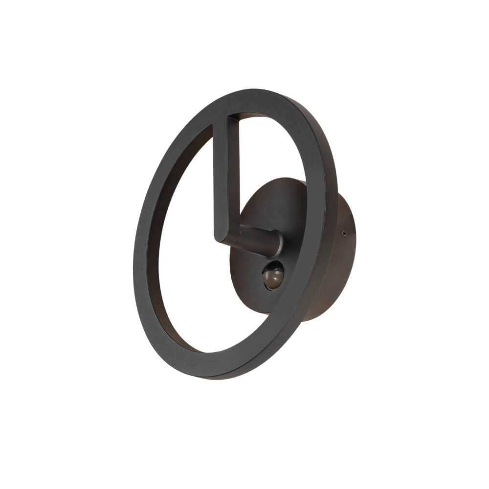 Lampe d'extérieur élégante Q-Ring avec capteur - noir