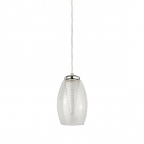 Lampe suspendue Cyclone chromé avec verre transparent Lampe suspendue Cyclone chromé avec verre transparent