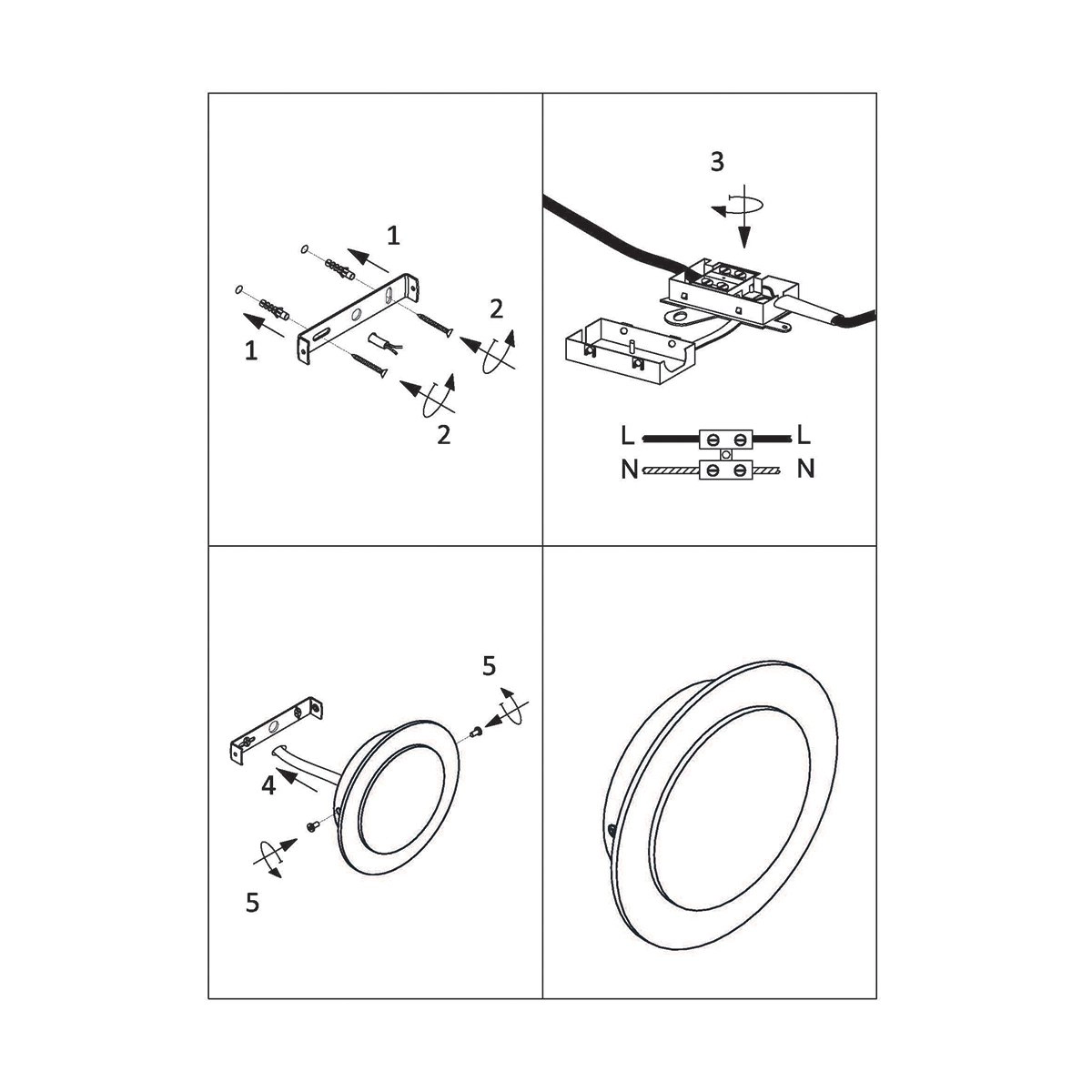 Plafonnier orientable Lido 17 cm noir Steinhauer 8712746131970