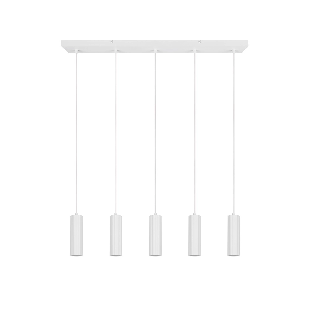 Suspension 5 lumières Soka blanc
