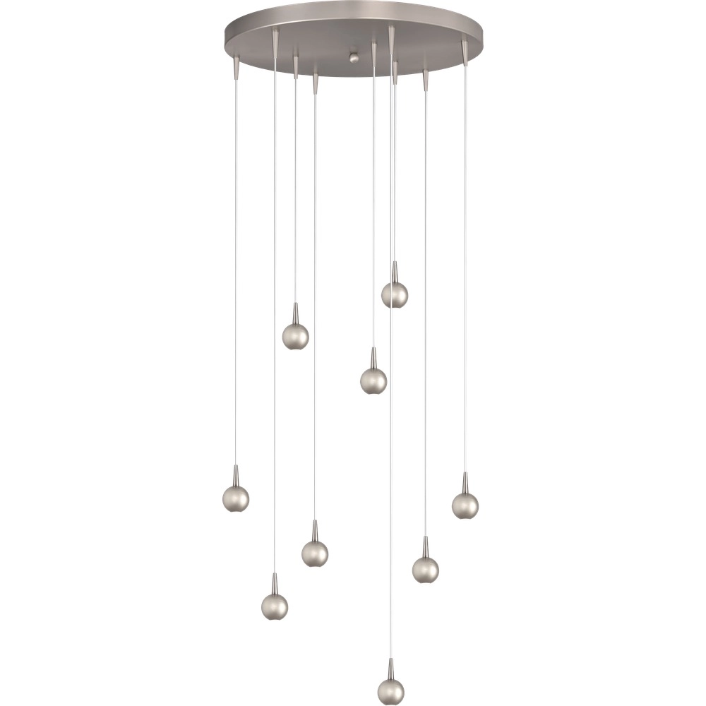 Lampe suspendue à 9 lampes Talana nickel Ø 50cm DTW