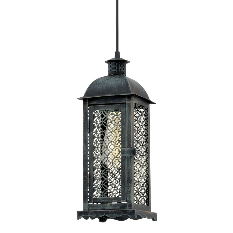 Lampe à suspension Vintage Square patiné vert