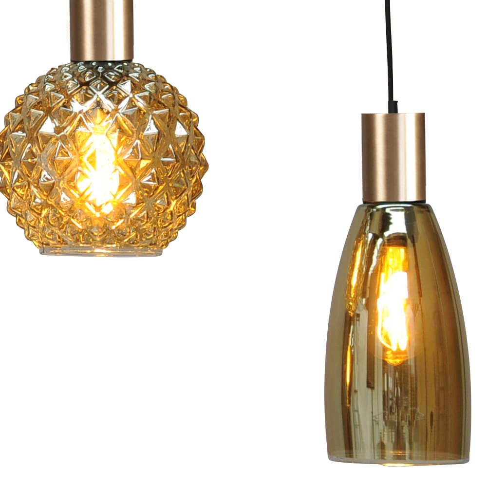 Lampe à suspension noire et dorée Bounty Curiosa 5 lumières Masterlight 8718121256016