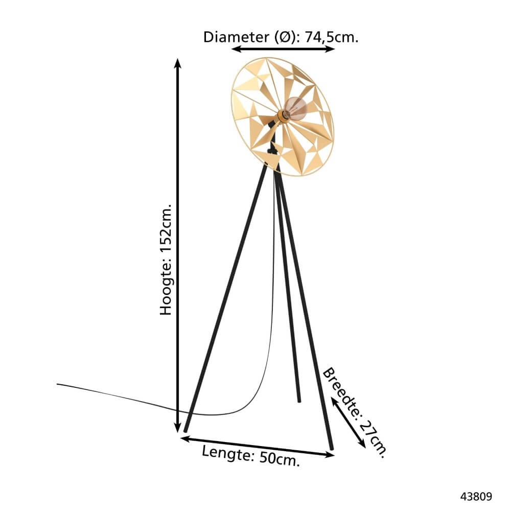 Lampadaire design Castanuelo Trépied Eglo 9002759438098