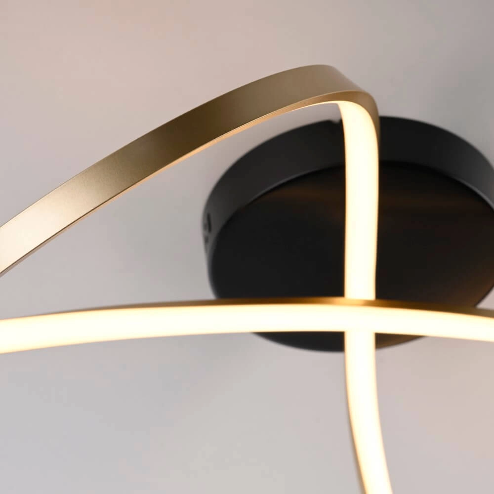 Plafonnier design Okta laiton/noir Just Light 4043689001940