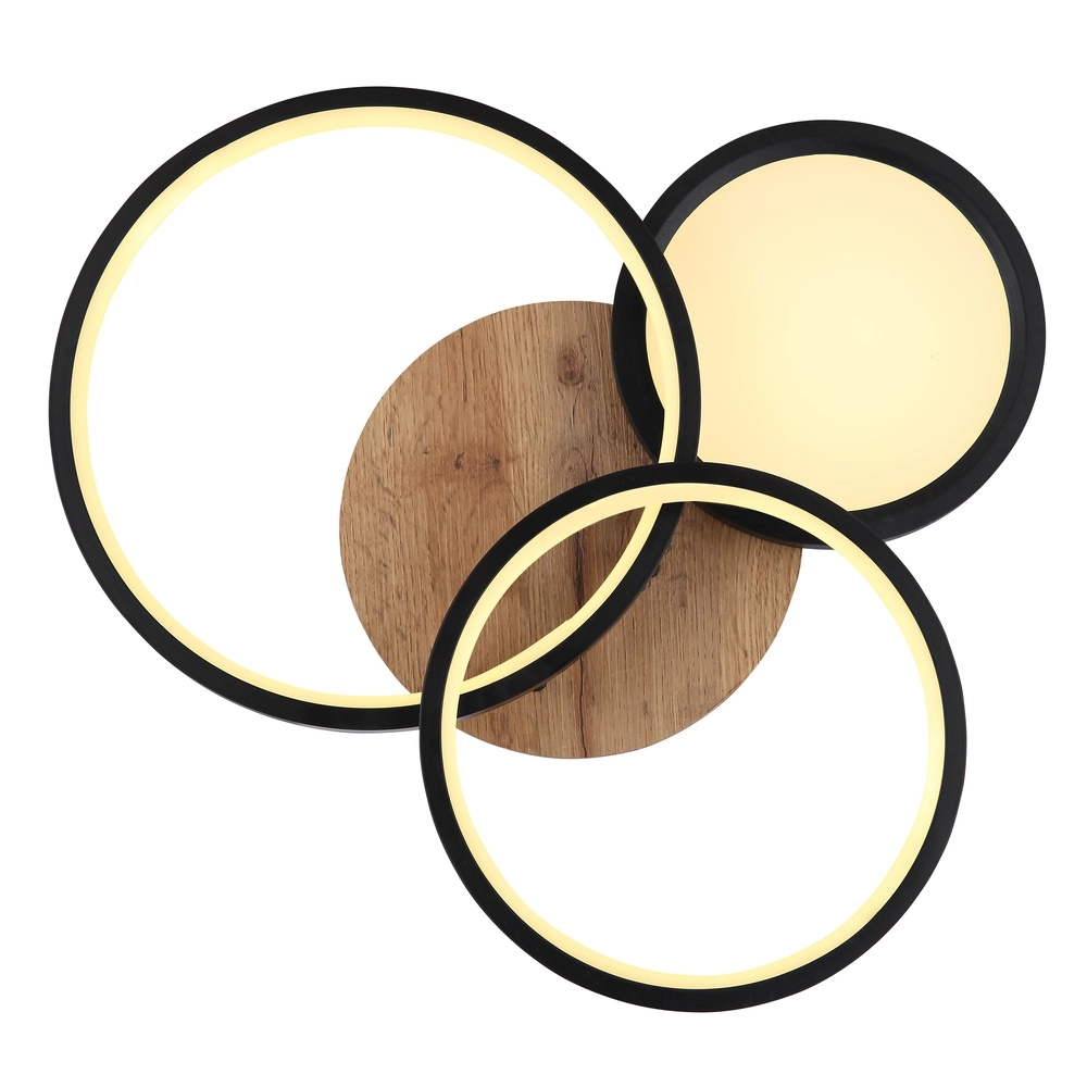 Lampe de plafond noire Sid Conception en bois Globo 9007371436392