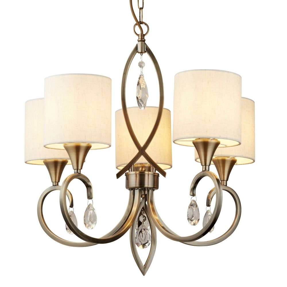 Lampe suspendue classique Alberto Bronze antique à 5 lumières