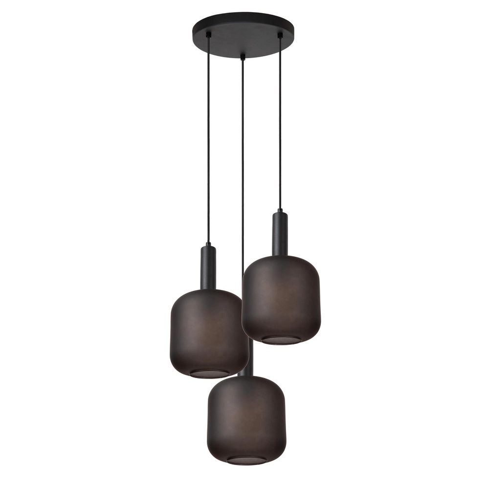 Lampe pendante noire Eloise Round à 3 lumières
