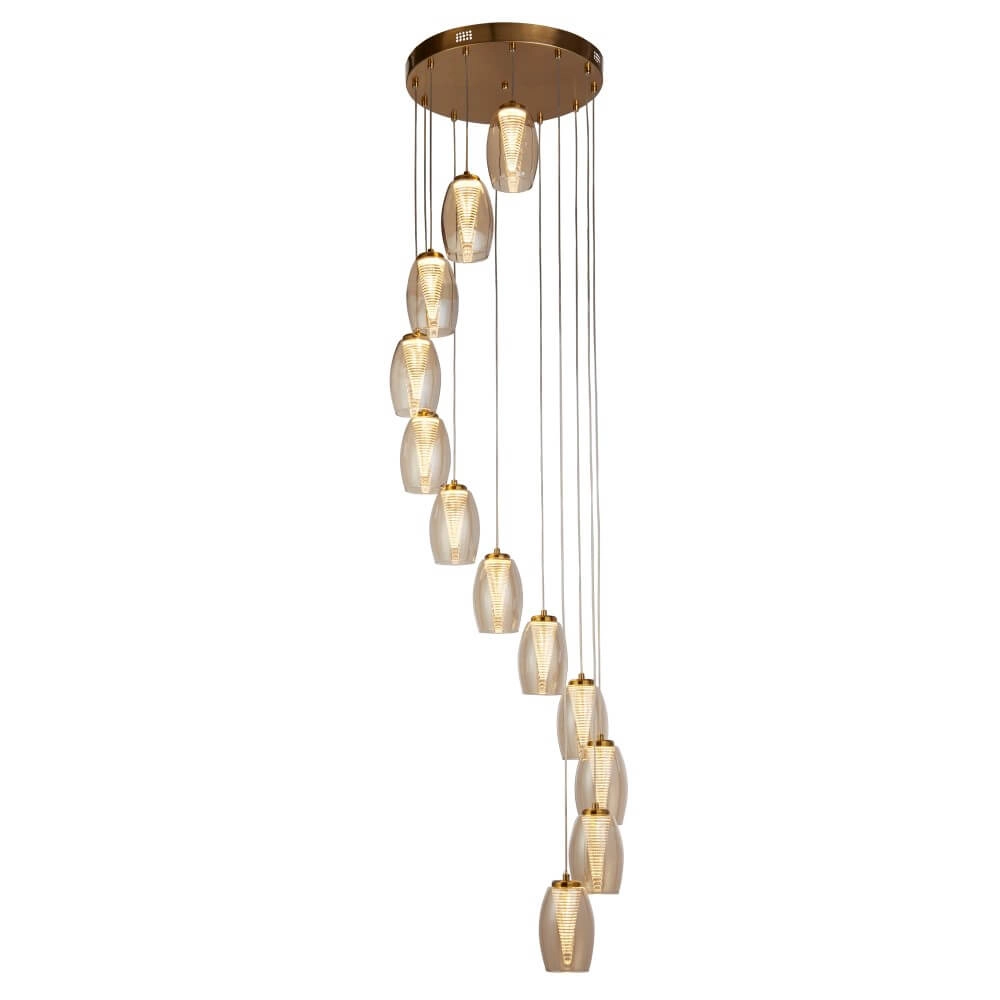 Lampe suspendue 12 lumières Cyclone bronze Searchlight 5053423243207