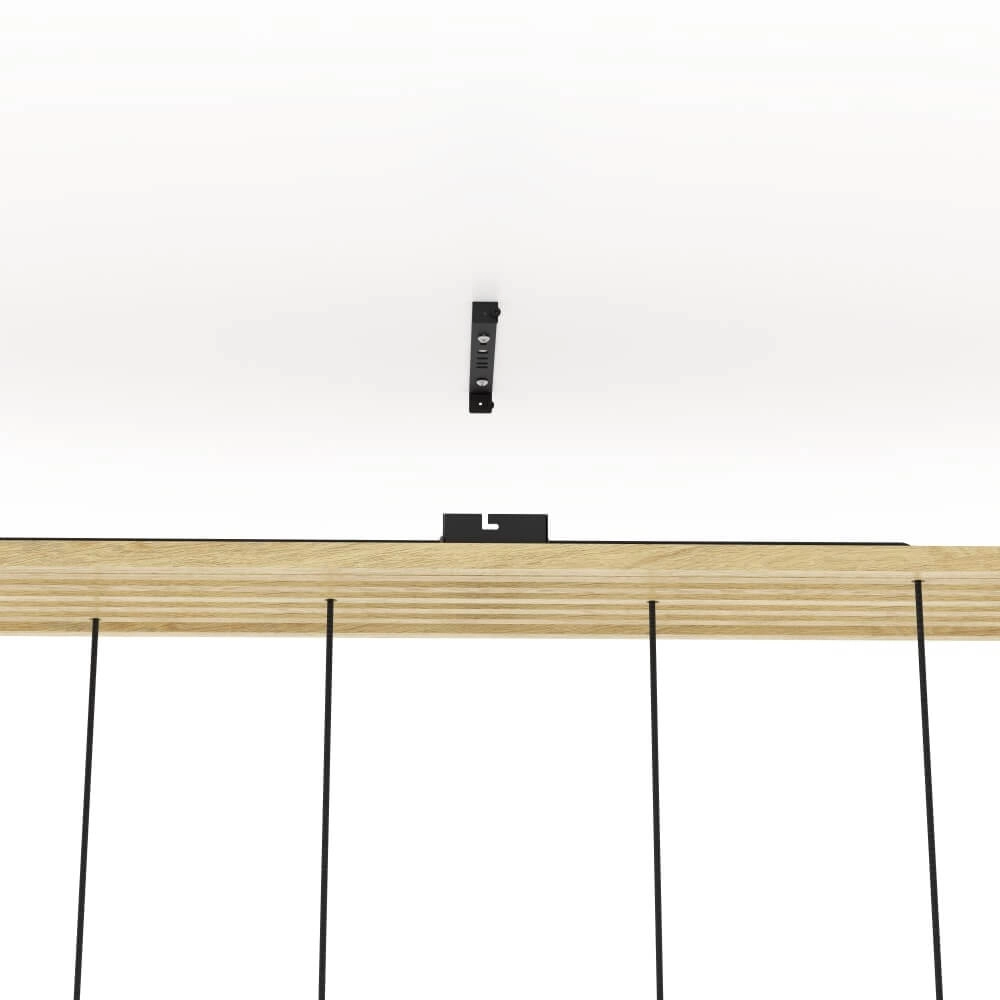 Lampe suspendue 6 lumières Camarioca bois avec du noir Stars of Light 9008606239047