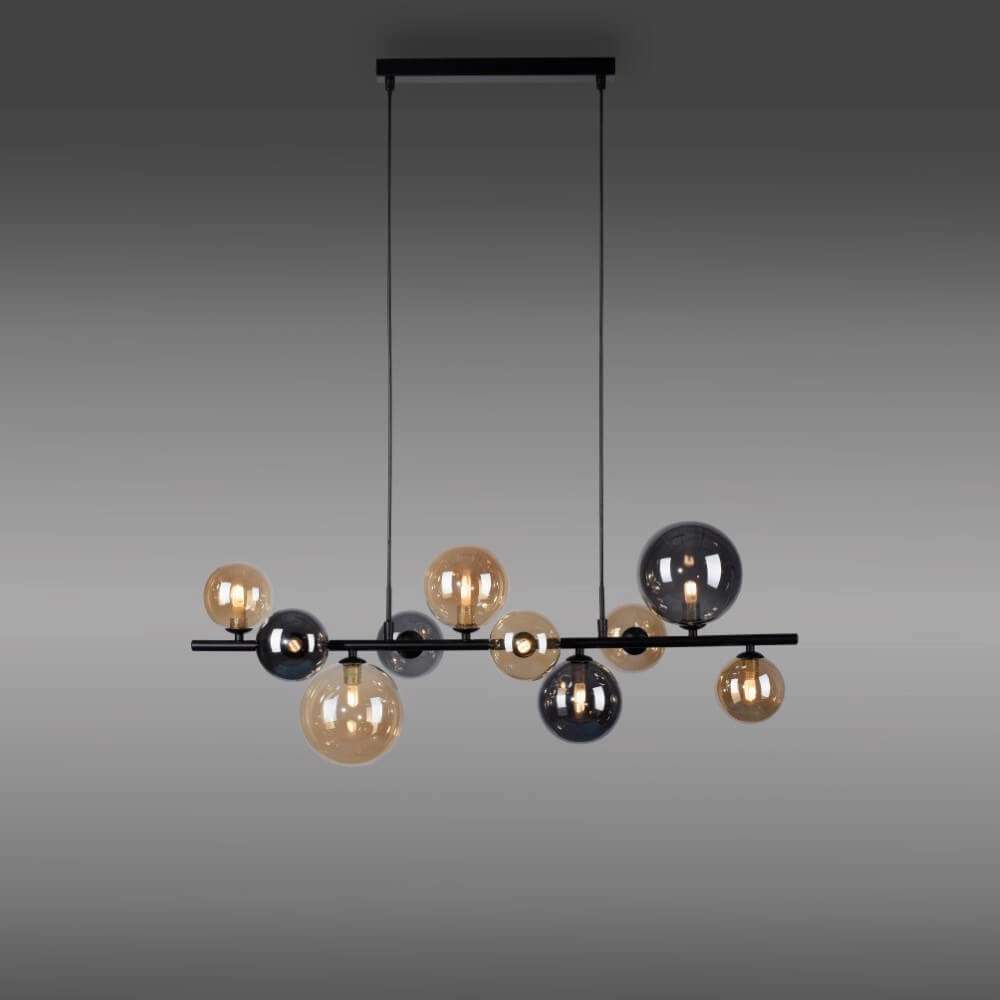 Lampe suspendue noire Popsicle design à 10 lumières Paul Neuhaus 4012248375495