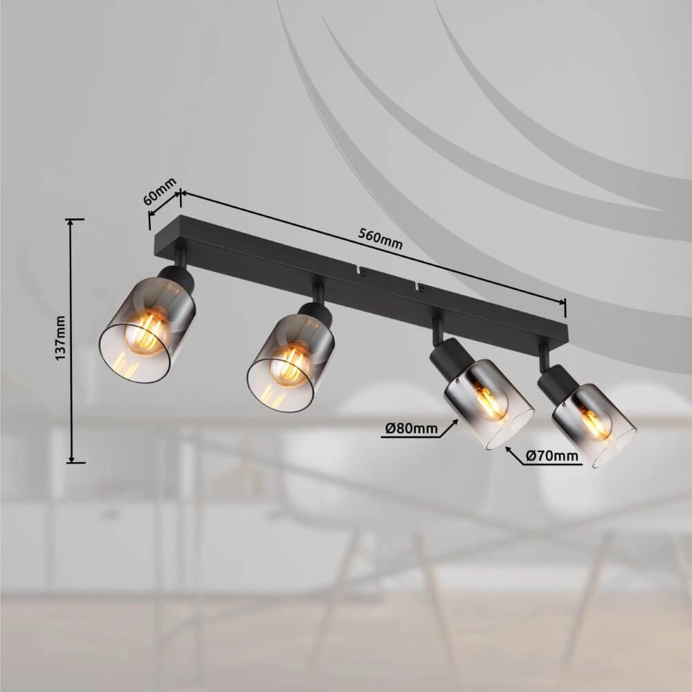 Plafonnier Hubertus 4 lumières Globo 9007371455010