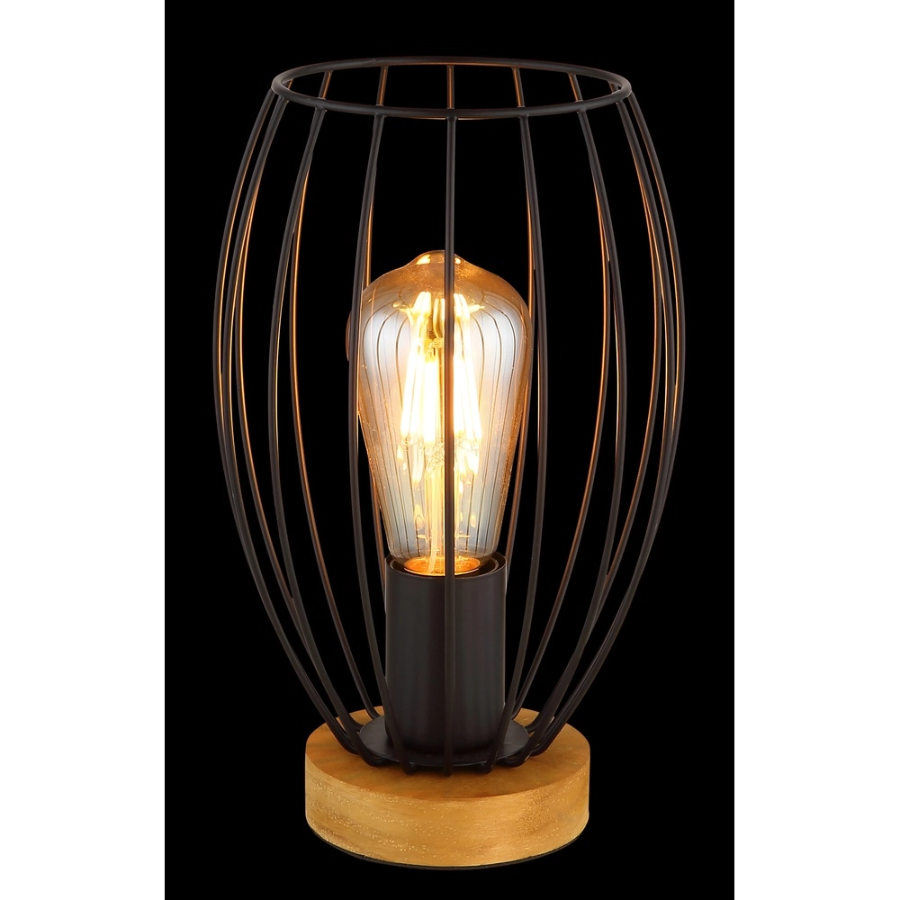 Lampe de table Berti Bois avec du noir Globo 9007371583324
