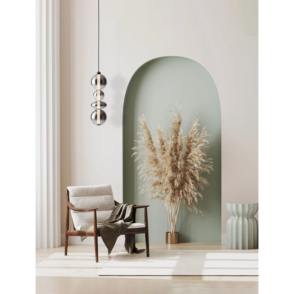 Suspension Bally Verre fumé 62cm Lyora 5212017449177