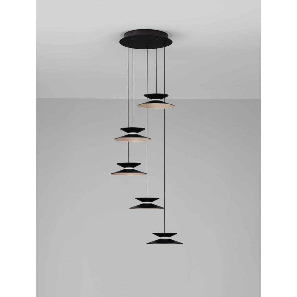 Suspension design Morfi 5 lumières noir Lyora 5212017458483