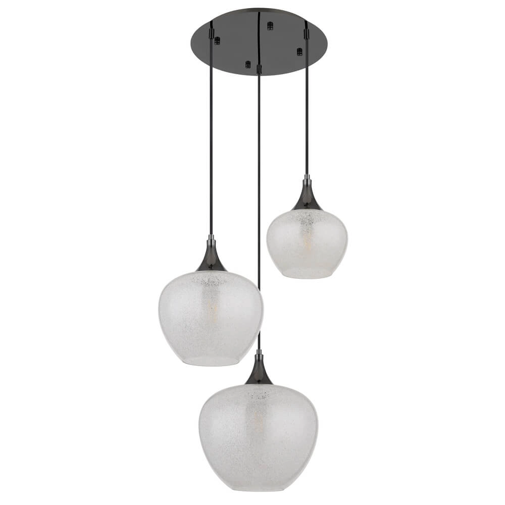 Suspension anthracite Maxy avec verre blanc 3 lumières Ø 49cm Globo 9007371453177