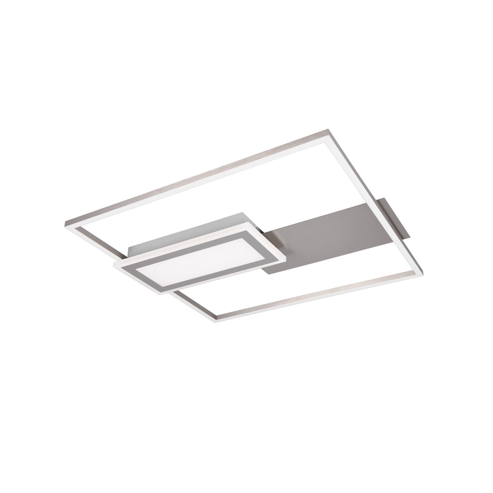 Plafonnier carré Spiro nickel 50cm Trio 4017807612462