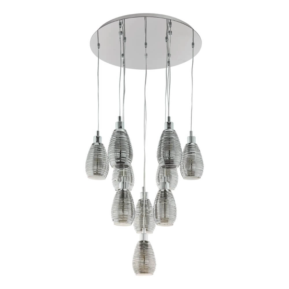 Lampe suspendue 10 lumières Siracusa chrome Lampe suspendue 10 lumières Siracusa chrome
