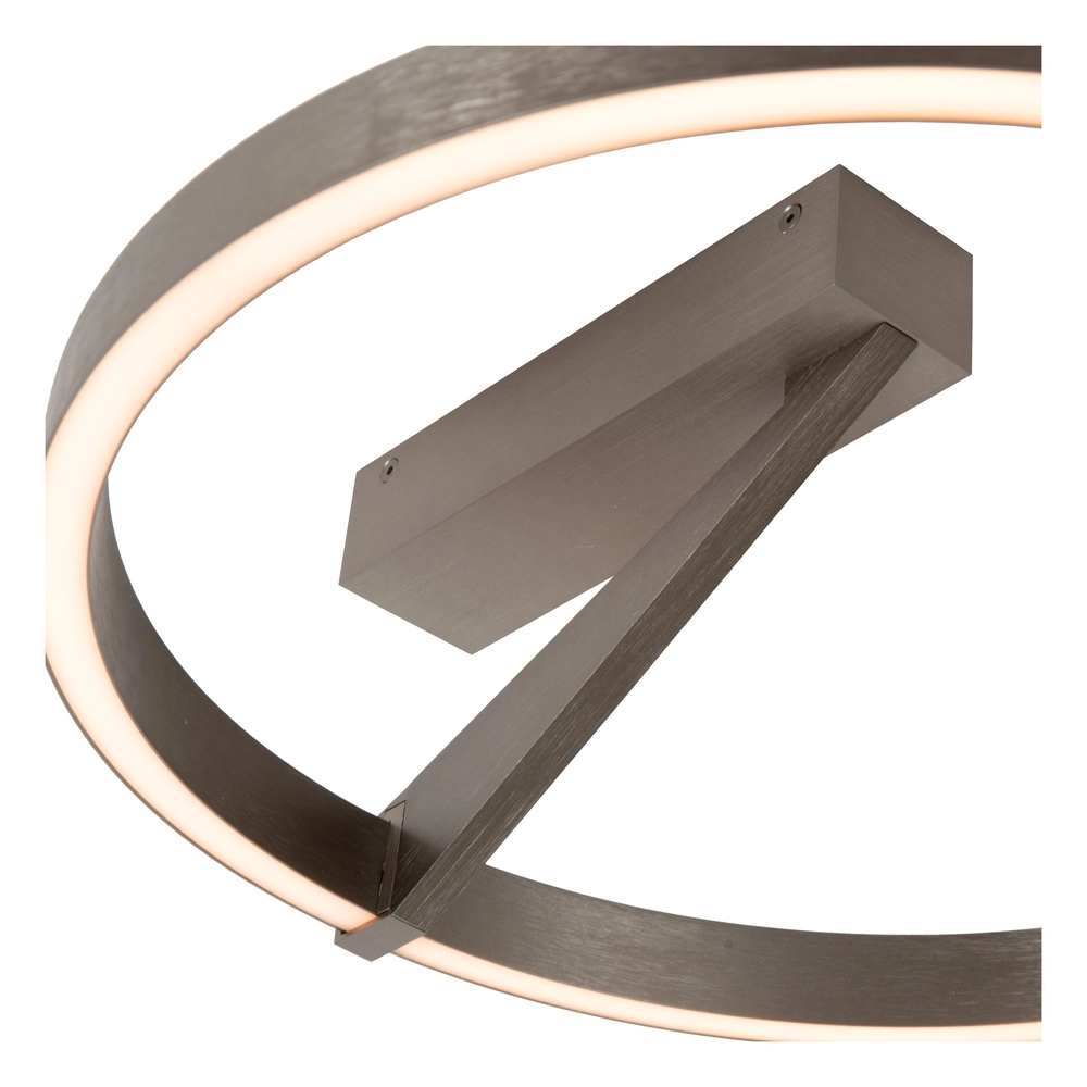 Lampe de plafond à design Applause Ø 40 cm - acier brossé - avec télécommande Premium by Lucide 5411212221780