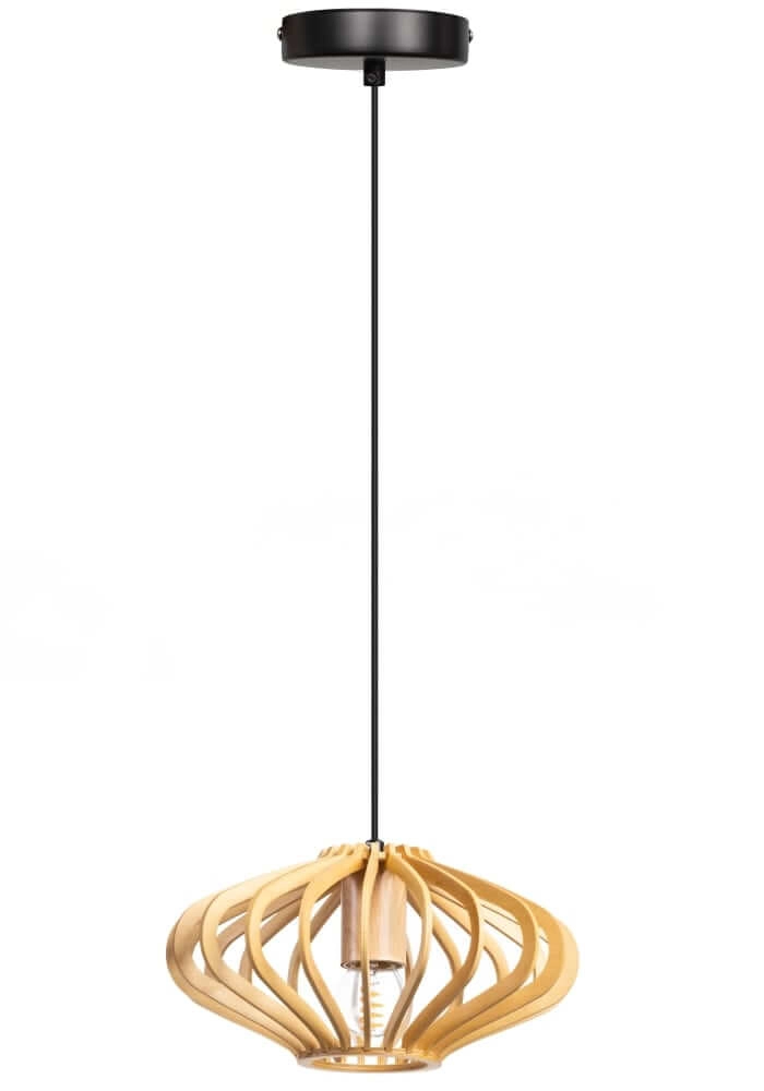 Lampe suspendue en bois Tess Ø 25cm à plat