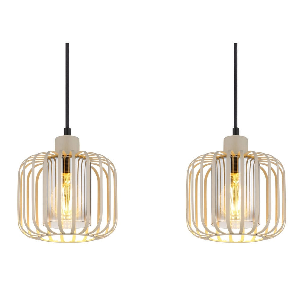 Suspension 4 lumières Alfred brun sable Globo 9007371533619