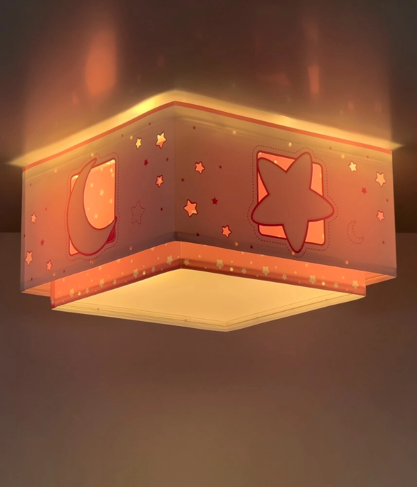 Plafonnier carré Moonlight rose Dalber 8420406001579