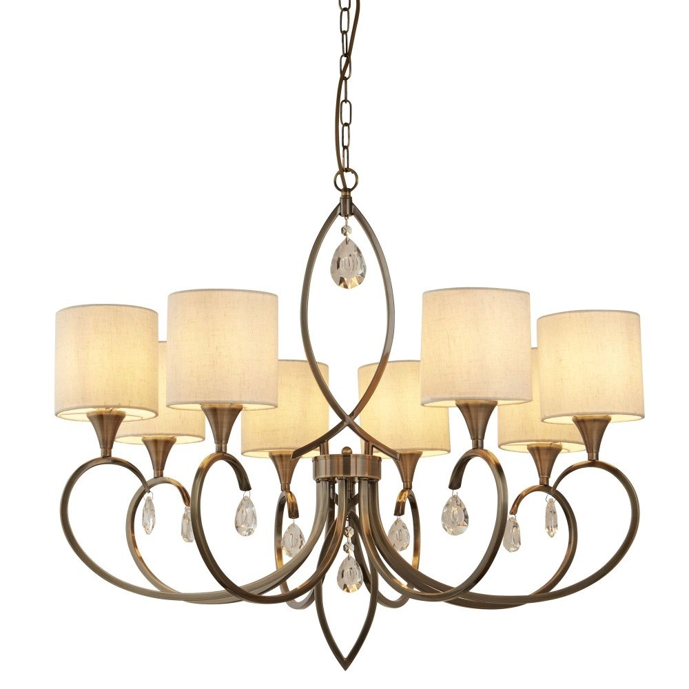 Lampe suspendue classique Alberto Bronze antique à 8 lumières Lampe suspendue classique Alberto Bronze antique à 8 lumières