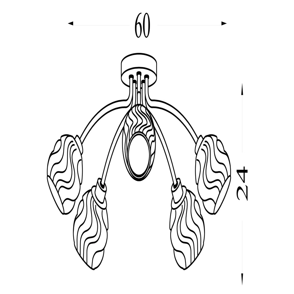 Plafonnier Astral nickel 5 lumières Searchlight 5053423304076