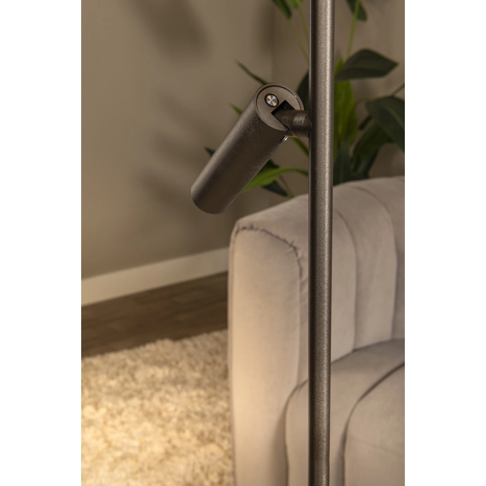 Lampe de pied élégante avec lampe de lecture Applause Métal brossé - LED Premium by Lucide 5411212221865
