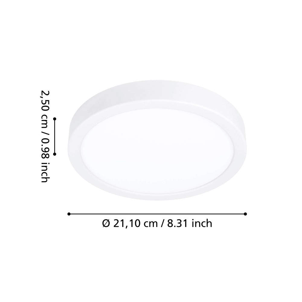 Lumière de plafond IP44 Fueva 6 rond - blanc - Ø 21,1cm Eglo 9008606330379