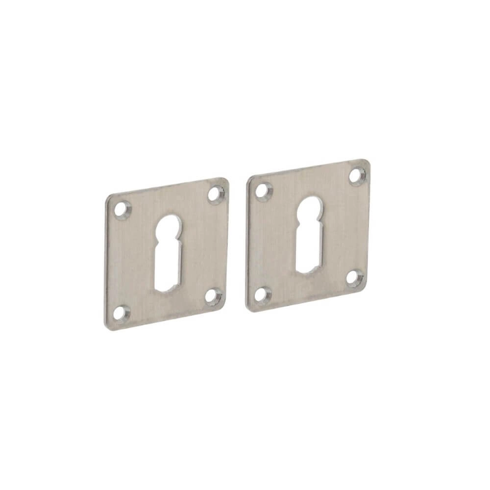 Lot de 2 rosaces clés Tira carré en acier inoxydable 2mm Lot de 2 rosaces clés Tira carré en acier inoxydable 2mm