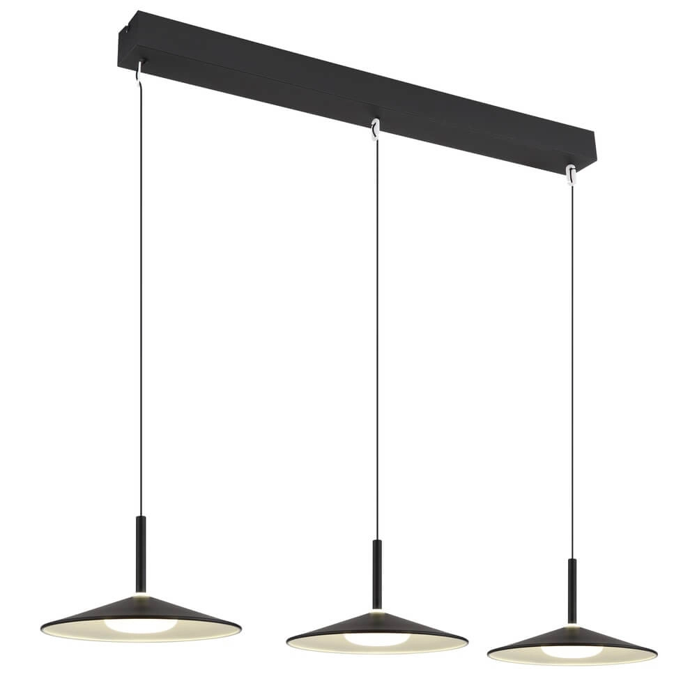 Suspension design Lampone 3 lumières noir Suspension design Lampone 3 lumières noir